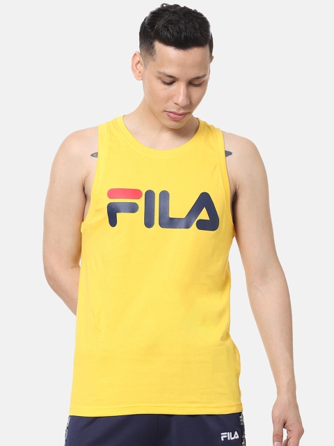 

FILA Men Yellow Printed Round Neck T-shirt