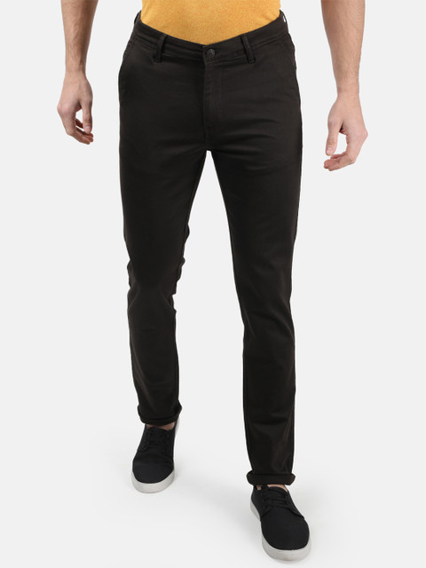 

Monte Carlo Men Brown Regular Fit Solid Regular Trousers
