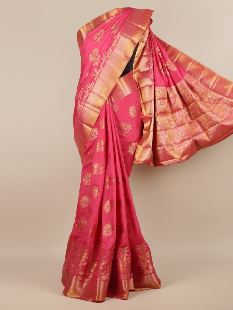 

Pothys Pink Woven Design Jute Silk Saree