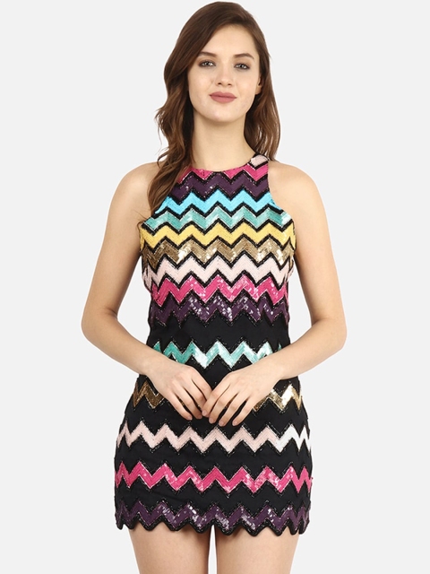 

Diwaah Women Black Embellished Sheath Dress