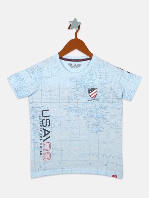 

Monte Carlo Boys Blue Checked V-Neck T-shirt