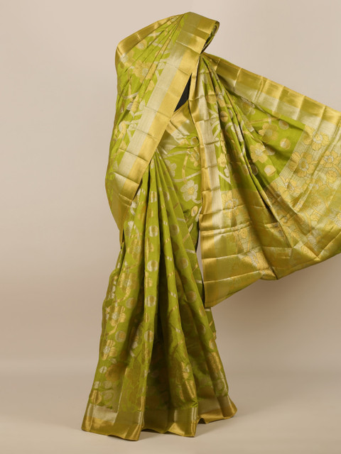 

Pothys Green Woven Design Jute Silk Saree