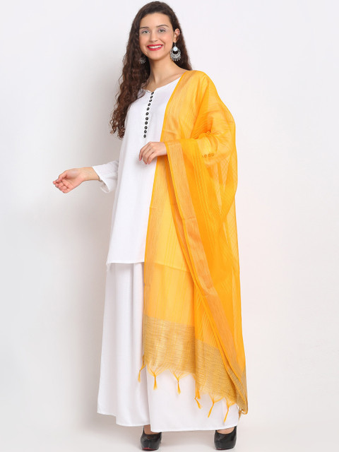

Aujjessa Yellow Striped Dupatta