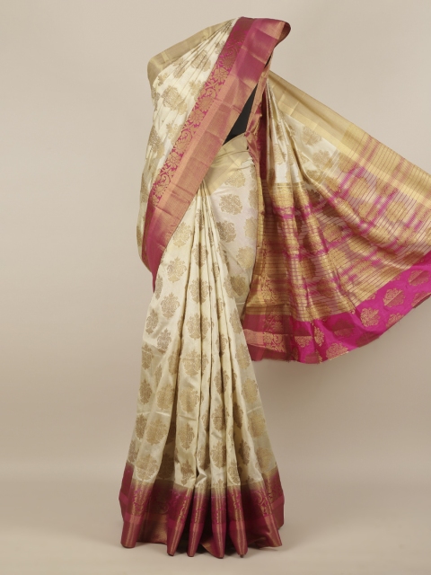 

Pothys Cream-Coloured Woven Design Jute Silk Saree