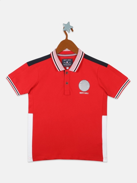 

Monte Carlo Boys Red Solid Polo Collar T-shirt
