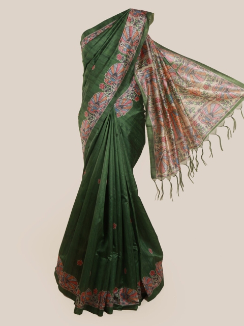 

Pothys Green Woven Design Jute Silk Saree