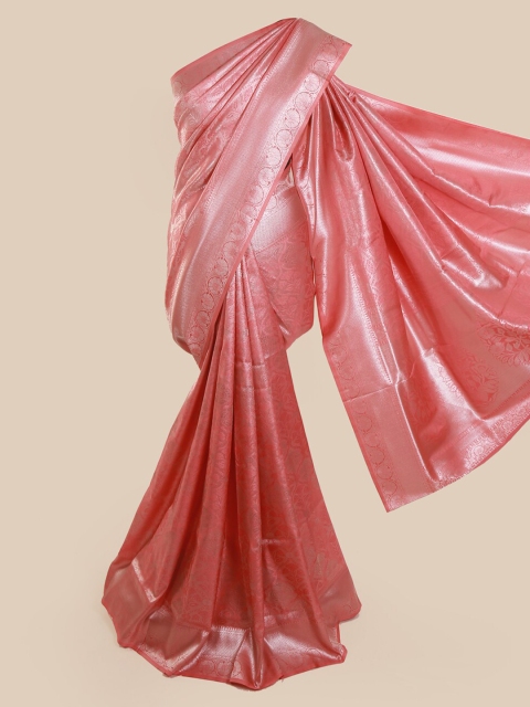 

Pothys Pink Art Silk Solid Banarasi Saree