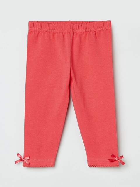 

max Girls Rust Orange Solid Ankle-Length Leggings
