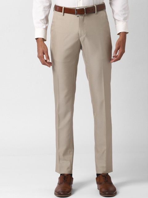 

Peter England Men Beige Slim Fit Solid Formal Trousers