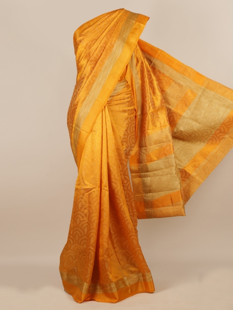 

Pothys Mustard Woven Design Jute Silk Saree