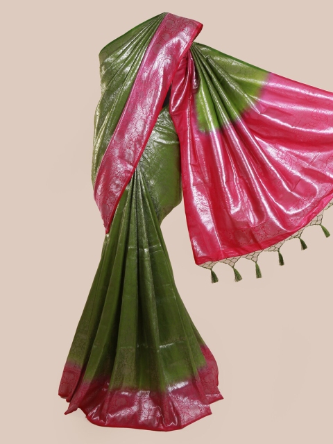 

Pothys Green Art Silk Solid Banarasi Saree