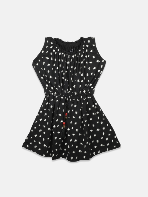 

Monte Carlo Girls Black Printed Fit and Flare Dress
