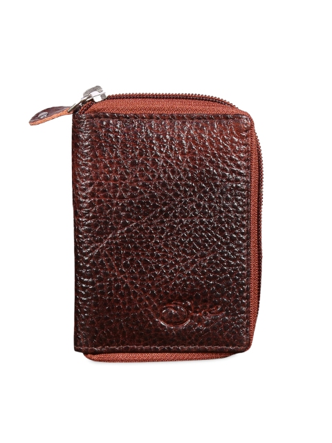 

Style SHOES Unisex Maroon Textured Leather Card Holder
