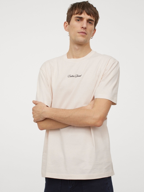 

H&M Mens Beige Printed T-shirt, Multi