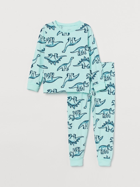 

H&M Boys Turquoise Blue Printed Night suit