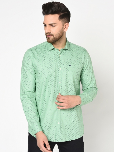 

Blackberrys Men Green Slim Fit Printed Casual Shirt