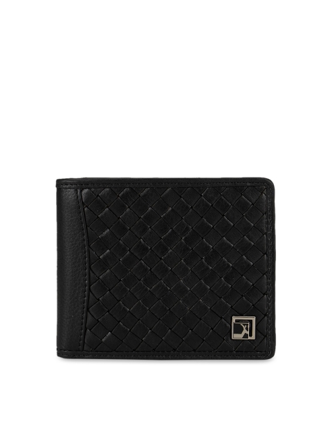 

Da Milano Men Black Textured Two Fold Wallet