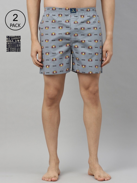 

Joven Men Pack Of 2 Printed Boxers JB2P-BMSY, Grey