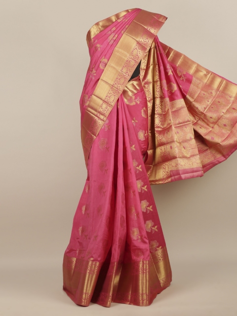 

Pothys Pink Woven Design Jute Silk Saree