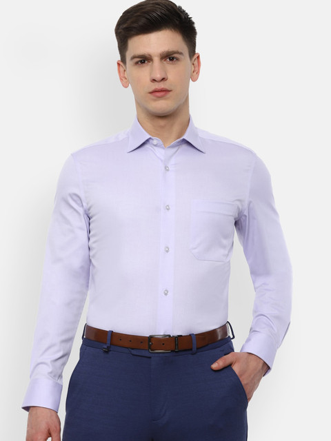 

Louis Philippe Permapress Men Purple Regular Fit Solid Casual Shirt