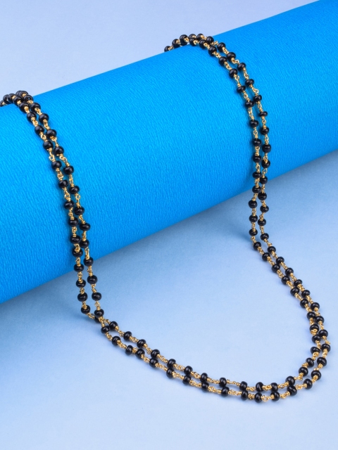 

Alankruthi Women Gold-Toned & Black Brass Gold-Plated Layered Chain
