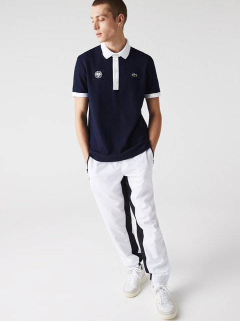 

Lacoste Men Navy Blue Solid Polo Collar Cotton T-shirt