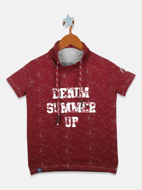 

Monte Carlo Boys Maroon Printed Round Neck T-shirt