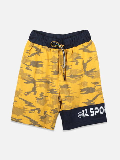 

Monte Carlo Boys Mustard Printed Regular Fit Regular Shorts