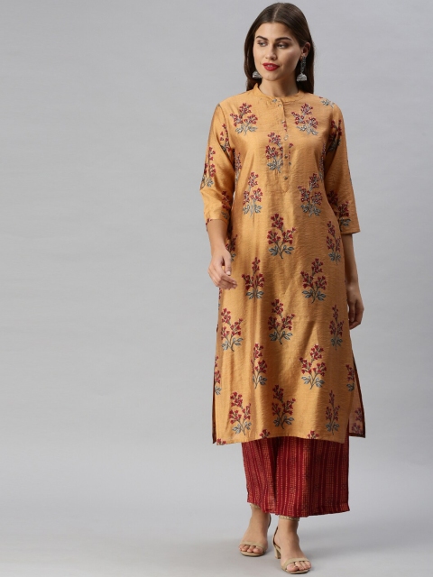 

Soch Women Mustard Printed Kurta with Palazzos