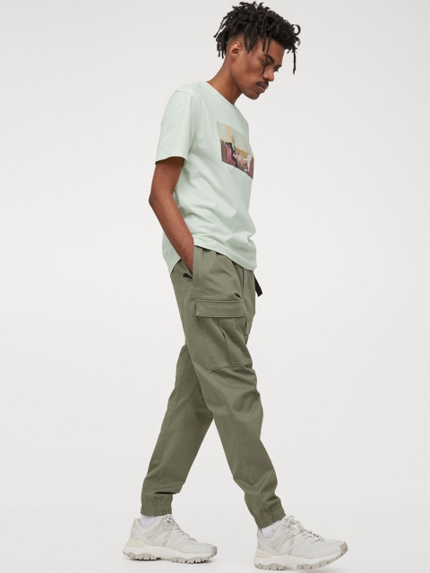 

H&M Men Mint Green Regular Fit T-shirt