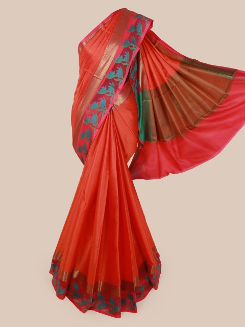 

Pothys Red Solid Art Silk Saree