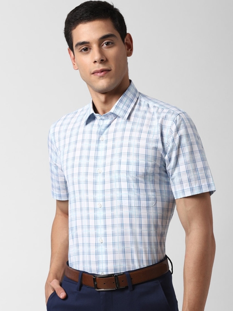 

Peter England Men Blue Slim Fit Checked Formal Shirt