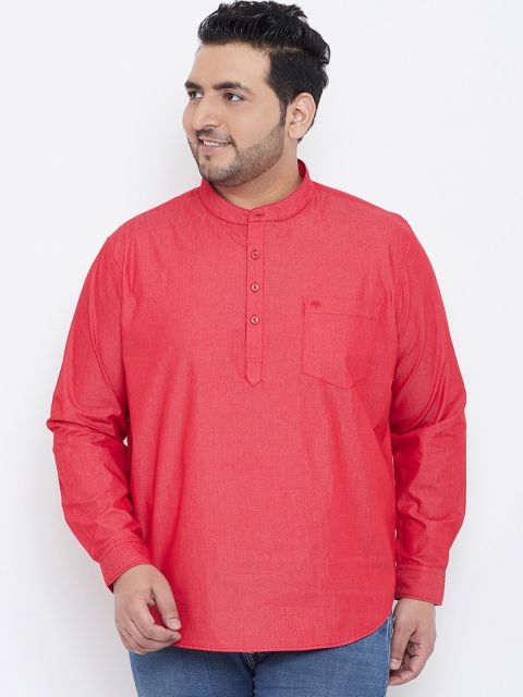 

Chennis Men Red Mandarin Collar Kurta