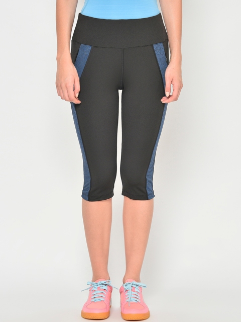 

Chkokko Women Black Blue Solid Skinny Fit Gym Capris