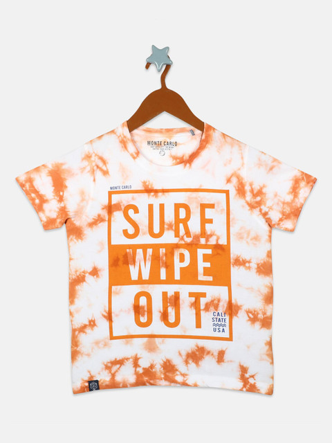 

Monte Carlo Boys Orange Printed Round Neck T-shirt