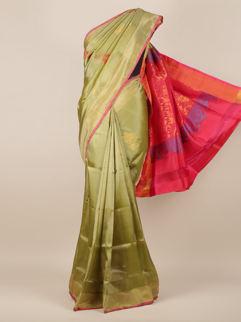 

Pothys Olive Green Woven Design Art Silk Saree