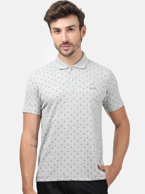 

Monte Carlo Men Grey Printed Polo Collar T-shirt