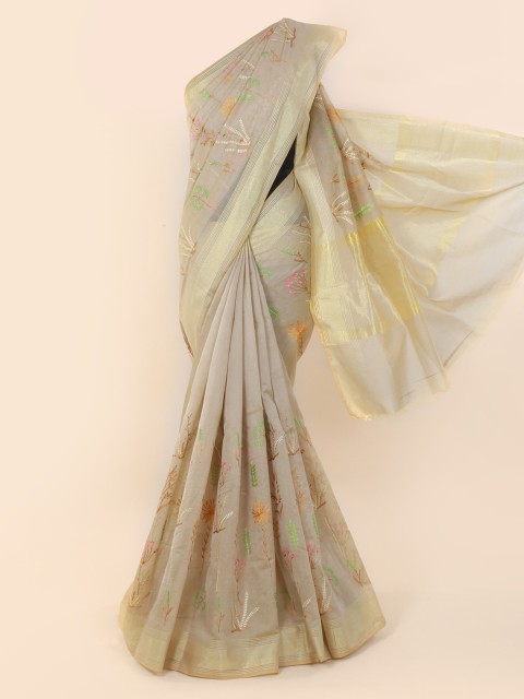 

Pothys Beige Woven Design Cotton Blend Saree