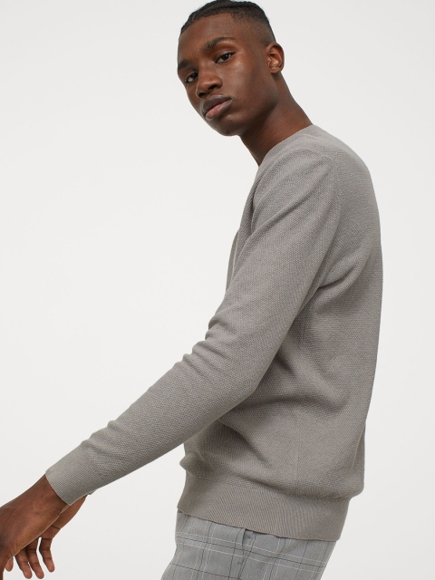 

H&M Men Taupe Linen-Blend Jumper