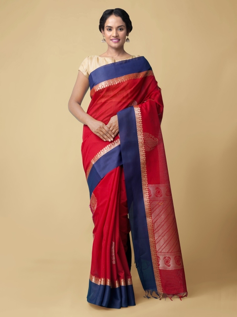 

Unnati Silks Red Woven Design Kanjeevaram Saree