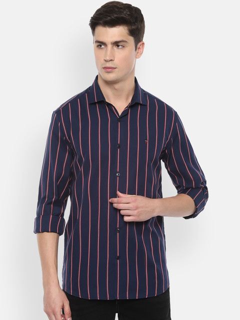 

Louis Philippe Sport Men Navy Blue Slim Fit Striped Casual Shirt