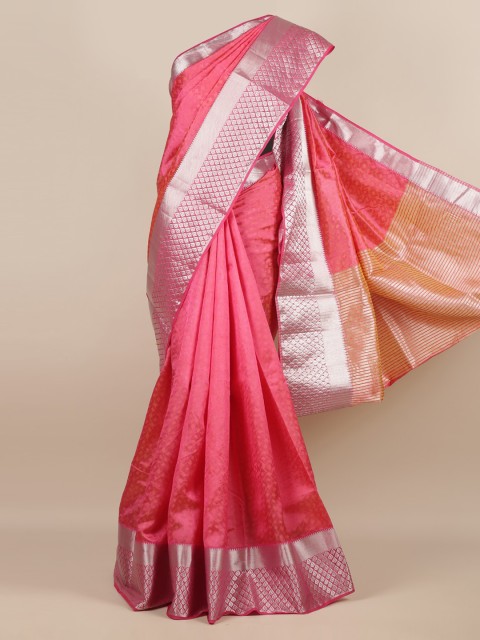 

Pothys Pink Woven Design Jute Silk Saree