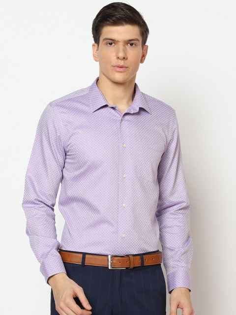 

Blackberrys Men Purple Slim Fit Self Design Formal Shirt