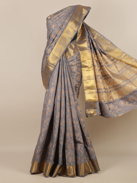 

Pothys Grey Woven Design Jute Silk Saree