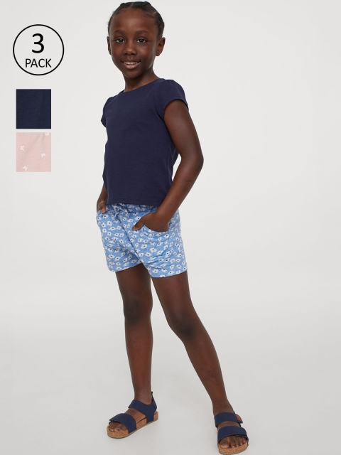 

H&M Girls 3-Pack Jersey Shorts, Blue