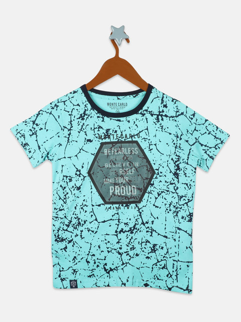 

Monte Carlo Boys Blue Printed Round Neck T-shirt