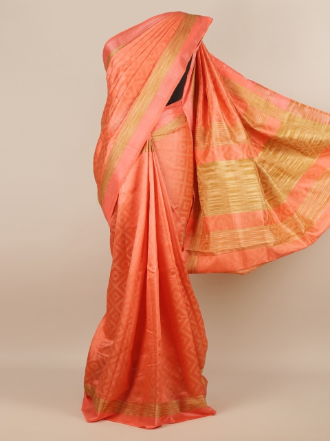 

Pothys Peach-Coloured Woven Design Saree