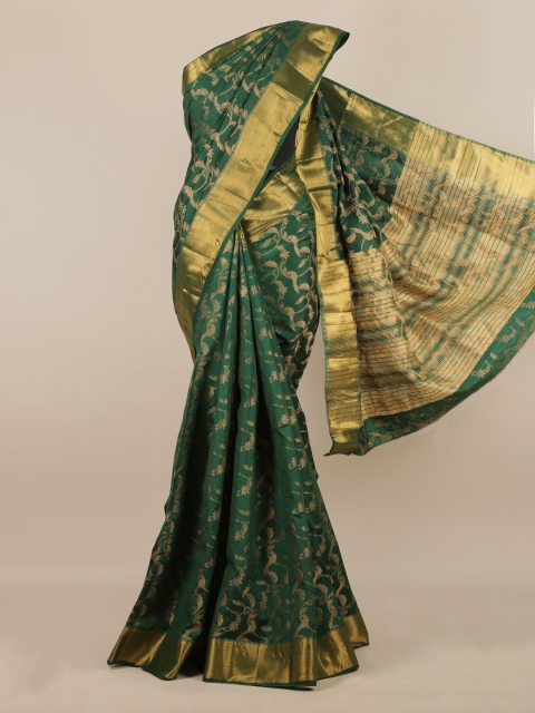 

Pothys Green Woven Design Jute Silk Saree