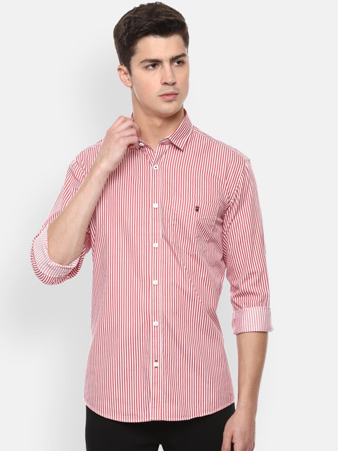 

Louis Philippe Sport Men Red Slim Fit Striped Casual Shirt
