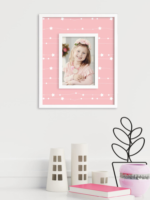 

RANDOM White & Pink Printed Wall Photo Frame